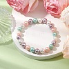 8mm Round Polished Shell Pearl Beaded Stretch Kids Bracelets for Girls BJEW-JB10878-02-2