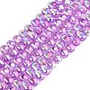 Electroplate Transparent Glass Beads Strands EGLA-N057-01A-08-1