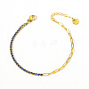 304 Stainless Steel Micro Pave Cubic Zirconia Link Bracelets FS-WGD7E2A-04-1
