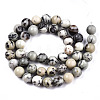 Natural Dendritic Jasper Beads Strands X-G-T129-17-2