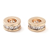 Brass Micro Pave Clear Cubic Zirconia Beads KK-U028-24G-1