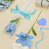 Crochet Cotton Flower Ornaments with Iron Wire AJEW-WH0460-027A-4