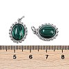 Synthetic Malachite Oval Pendants KK-U043-46P-D-3