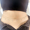 Alloy with Plastic Pearl Oval Bead Charm Double Layer Waist Belly Chains for Women FS-WGB0949-01-2