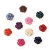 100Pcs 10 Colors Opaque Resin Flower Cabochons CRES-YS0001-06-2