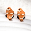 Brass Enamel Stud Earrings EJEW-A148-01B-1