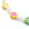 Polymer Clay Fruit Beaded Mobile Straps HJEW-JM00413-01-3