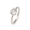 Brass Micro Pave Cubic Zirconia Finger Rings for Women RJEW-B153-02P-4