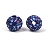 Independence Day Theme Wood European Beads WOOD-Z005-01C-02-2