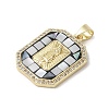 Brass Micro Pave Cubic Zirconia Pendants KK-K385-026G-3