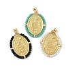 Brass with Glass or ABS Imitation Pearl Pendants KK-Z115-05G-1