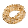 Heated Natural Citrine Beads Strands G-B175-C06-6x6mm-3
