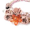 Rose & Sunflower Drama Bib Necklace NJEW-I112-01D-2