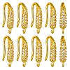 10 Pairs Brass Micro Pave Clear Cubic Zirconia Earring Hooks ZIRC-SZ0005-19A-1