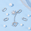 4Pcs 304 Stainless Steel Spring Gate Rings STAS-UN0051-08-2