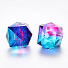 Two Tone Transparent Spray Painted Acrylic Beads ACRP-T005-26R-2