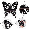 2Pcs 2 Styles Butterfly Shape Wood Candle Holder DJEW-DR0001-03-3