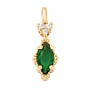 Brass Micro Pave Cubic Zirconia Pendants KK-F916-18G-03-1