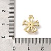 Brass Pave Glass Flower Connector Charms KK-M295-17G-02-3