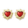 Brass Enamel Stud Earrings for Women EJEW-A126-05C-G-2