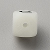 Luminous Cube with Letter Food Grade Eco-Friendly Silicone Beads SIL-TAC0002-21O-2