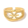 Rack Plating Brass Micro Pave Clear Cubic Zirconia Cuff Rings for Women RJEW-G325-13D-G-2