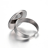 Adjustable 304 Stainless Steel Finger Rings Components STAS-G187-01P-18mm-2