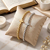 2Pcs Brass & 304 Stainless Steel Beads Stretch Bracelets Set EI7625-2-4