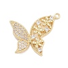 Brass Pave Clear Cubic Zirconia Pendants KK-Z061-08G-02-1