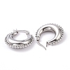 Non-Tarnish 304 Stainless Steel Crescent Moon Hoop Earrings for Women EJEW-G298-08P-2