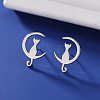 Tarnish Resistant 304 Stainless Steel Stud Earrings for Women EJEW-F320-03P-4