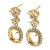 Rack Plating Brass with Cubic Zirconia Stud Earrings Finding KK-Z085-06G-1