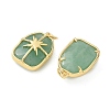 Brass & Natural Green Aventurine Pendants GG-CBAD360-19G-04-2