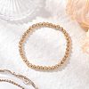 Electroplated Natural Lava Rock Round Beads Stretch Bracelets for Women Men BJEW-JB11982-03-1