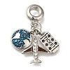 Rack Plating Alloy Enamel European Dangle Charms PALLOY-A009-08P-1