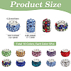 50Pcs 10 Colors Handmade Polymer Clay Rhinestone European Large Hole Beads with Silver Color Plated Brass Cores FPDL-PA0001-03-2