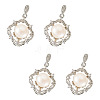 4Pcs Natural Pearl Pendants PALLOY-TAC0181-1