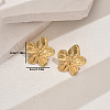 Stylish 201 Stainless Steel Striped Flower Stud Earrings CN5900-2-4