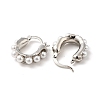 ABS Imitation Pearl Beaded Thick Hoop Earrings EJEW-F288-03P-2