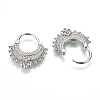 Brass Micro Pave Clear Cubic Zirconia Hoop Earrings EJEW-L234-62A-P-2