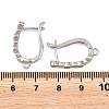 Brass Micro Pave Clear Cubic Zirconia Hoop Earrings Findings KK-K340-33P-2