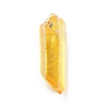 Electroplated Natural Quartz Pendants G-P315-B01-09G-1