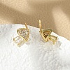 Brass Micro Pave Clear Cubic Zirconia Stud Earrings EJEW-R016-26G-13-3