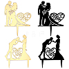 CRASPIRE 4Pcs 4 Styles Acrylic Cake Toppers AJEW-CP0001-45-1