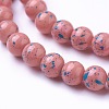 Opaque Baking Painted Glass Beads Strands GLAA-L024-B-21-2