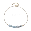 Natural Aquamarine Chip Bib Necklaces NJEW-JN04950-04-4