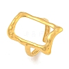 Ion Plating(IP) 304 Stainless Steel Hollow Rectangle Cuff Ring for Women RJEW-A043-15G-1