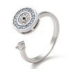 Rotatable Open Ring with Cubic Zirconia RJEW-Q776-02P-01-1