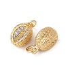Brass Micro Pave Cubic Zirconia Charms KK-C143-33A-G-2