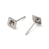 Non-Tarnish Square 201 Stainless Steel Stud Earring Findings STAS-Q315-05P-2